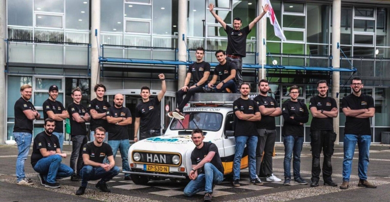Studententeam HAN4L voor het onderwijsgebouw Engineering en Automotive aan Ruitenberglaan 29