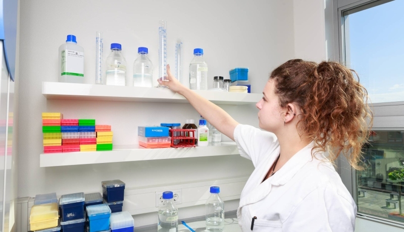 example student in molecular biology course