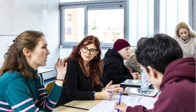 International Social Work student attends a international classroom linked to Empowerment exchange program.
