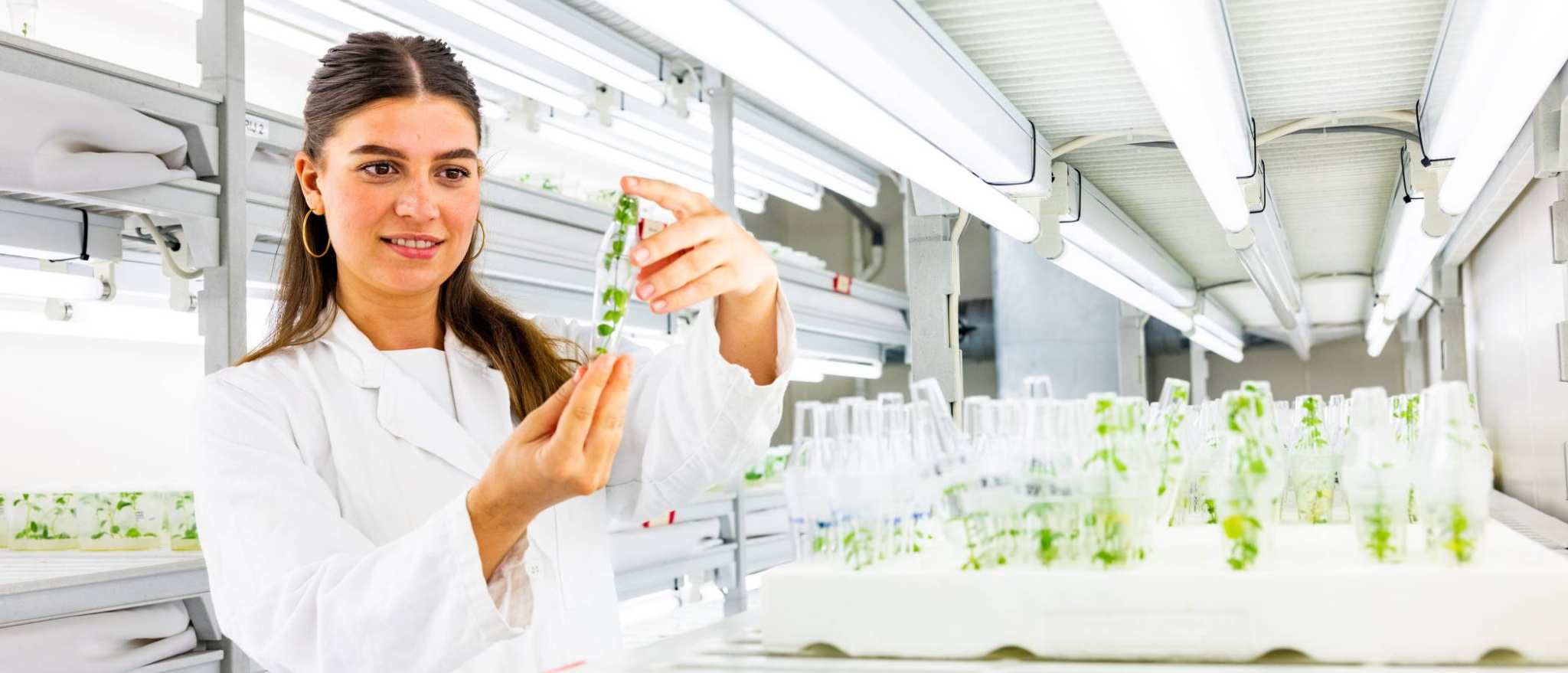 Student Nora in de plantencel 