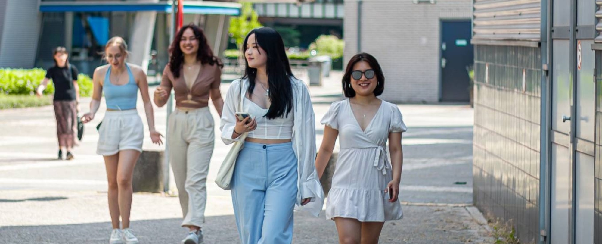 Students walking