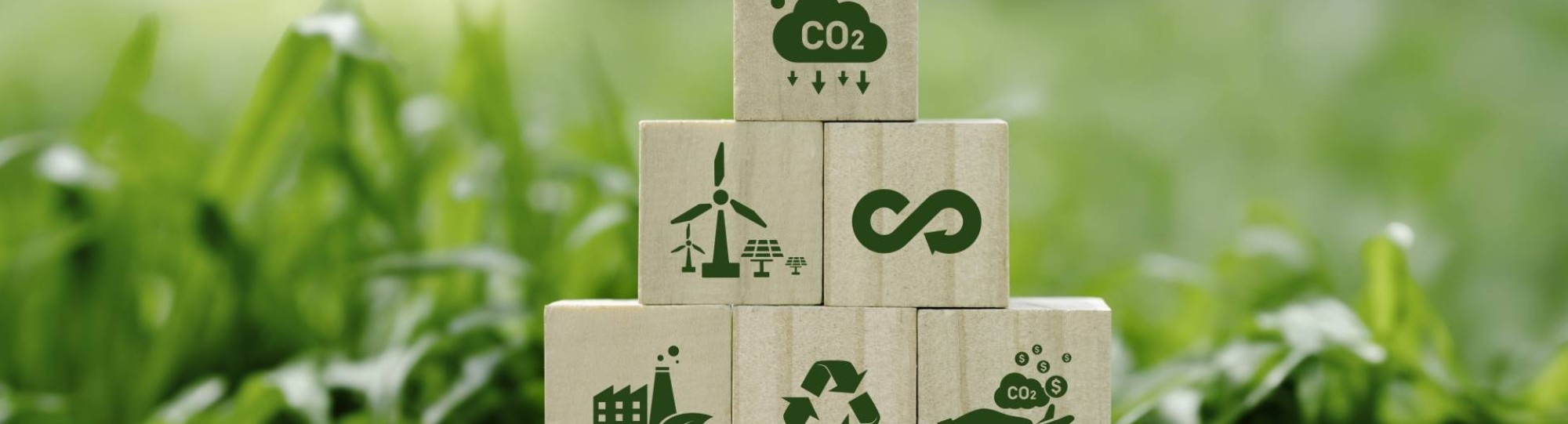 Stock photo with blocks of sustainability