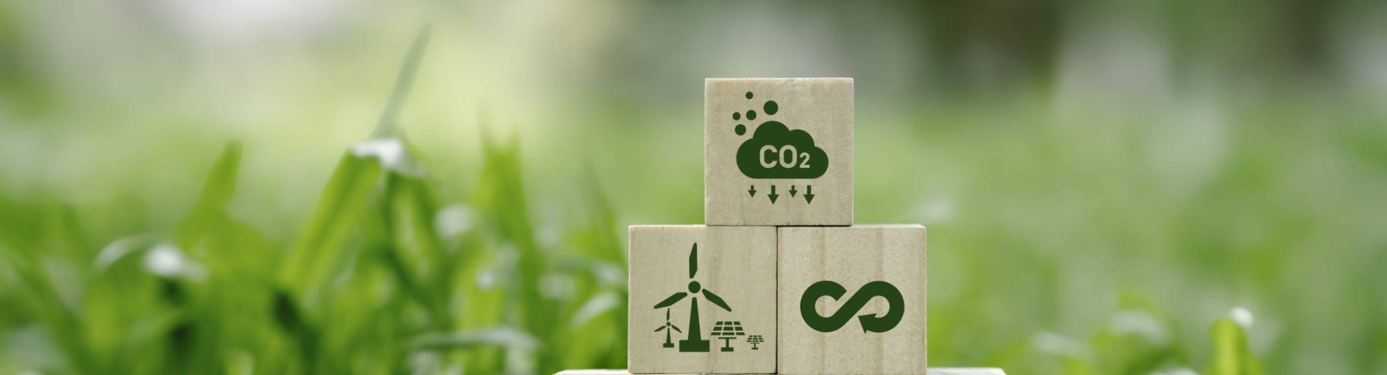 Stock photo with blocks of sustainability