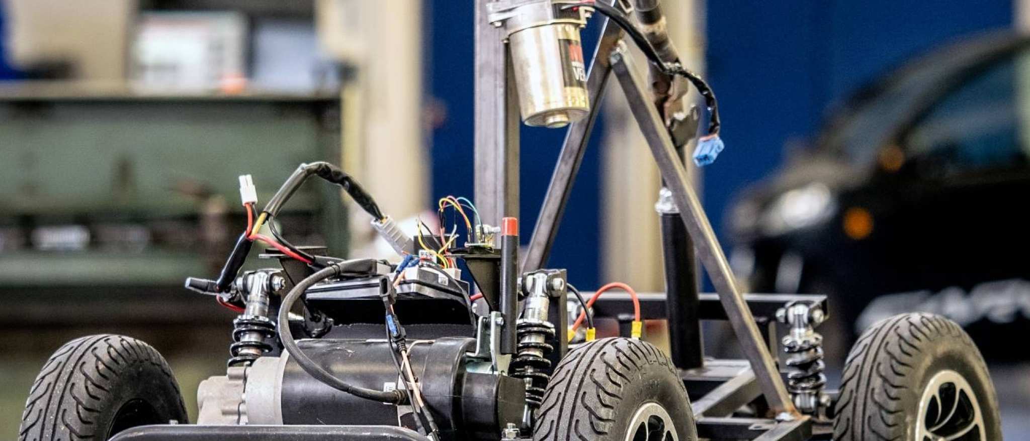 Een close-up van het MORE-project, de scootmobiel, van de master Engineering Systems Cyber Physical Systems.