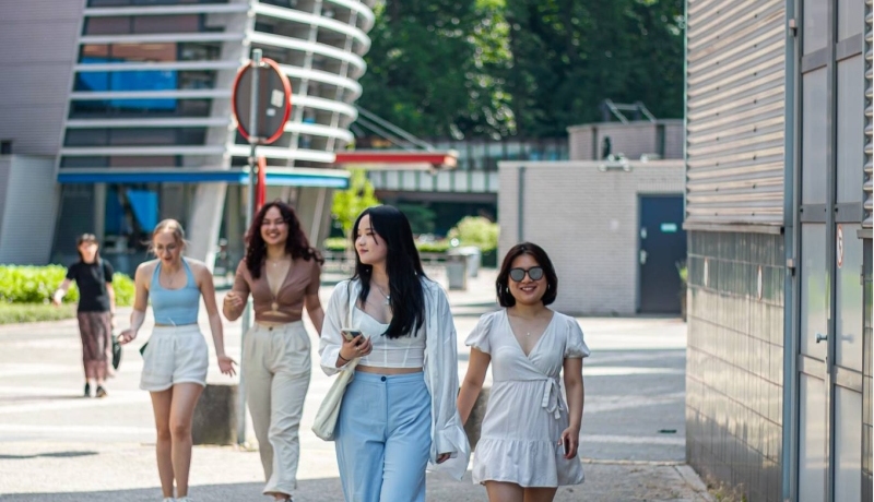 Students walking